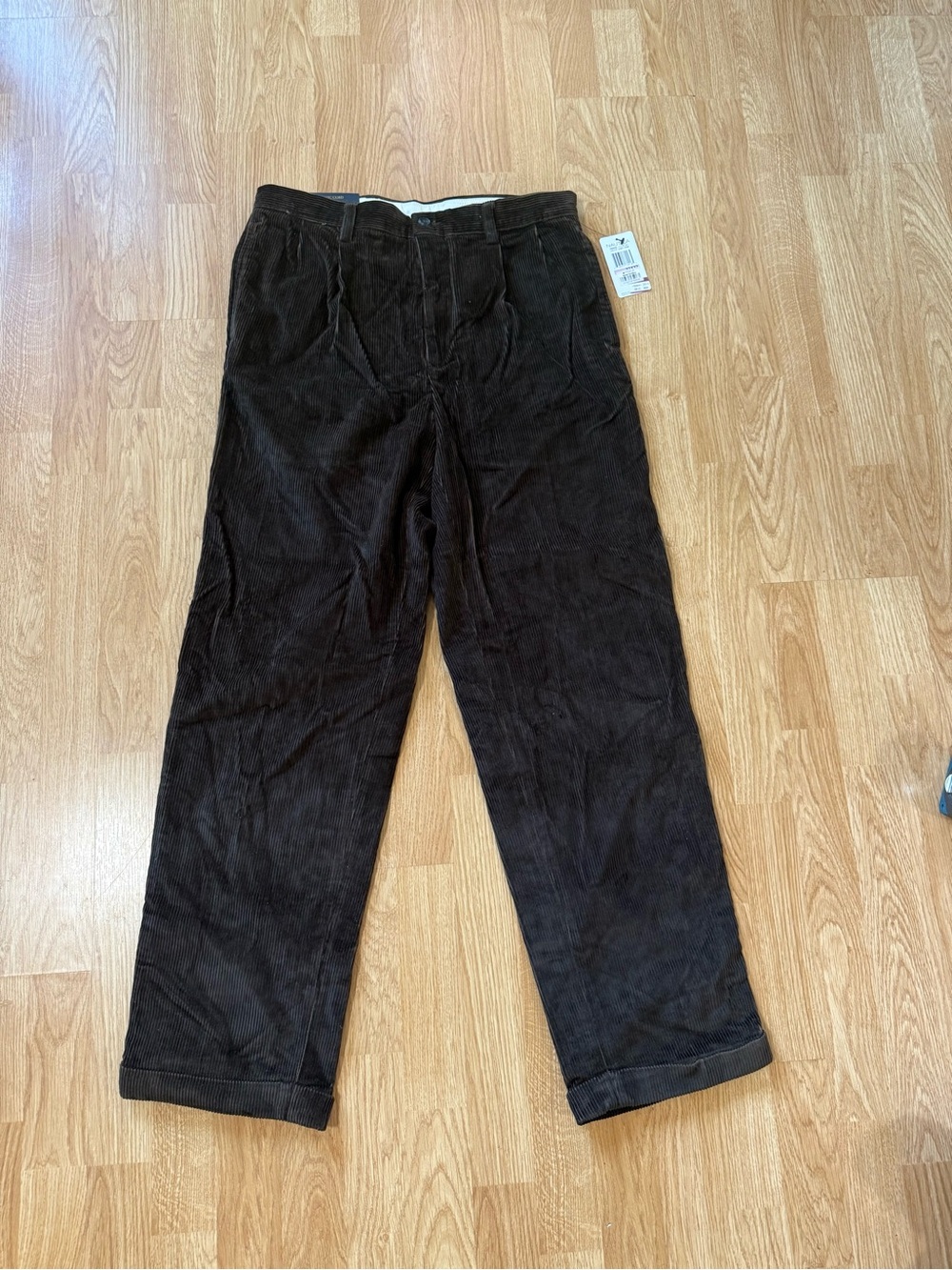 Nautica Dark Brown Corduroy Straight-Leg Pants - Size 32 x 32